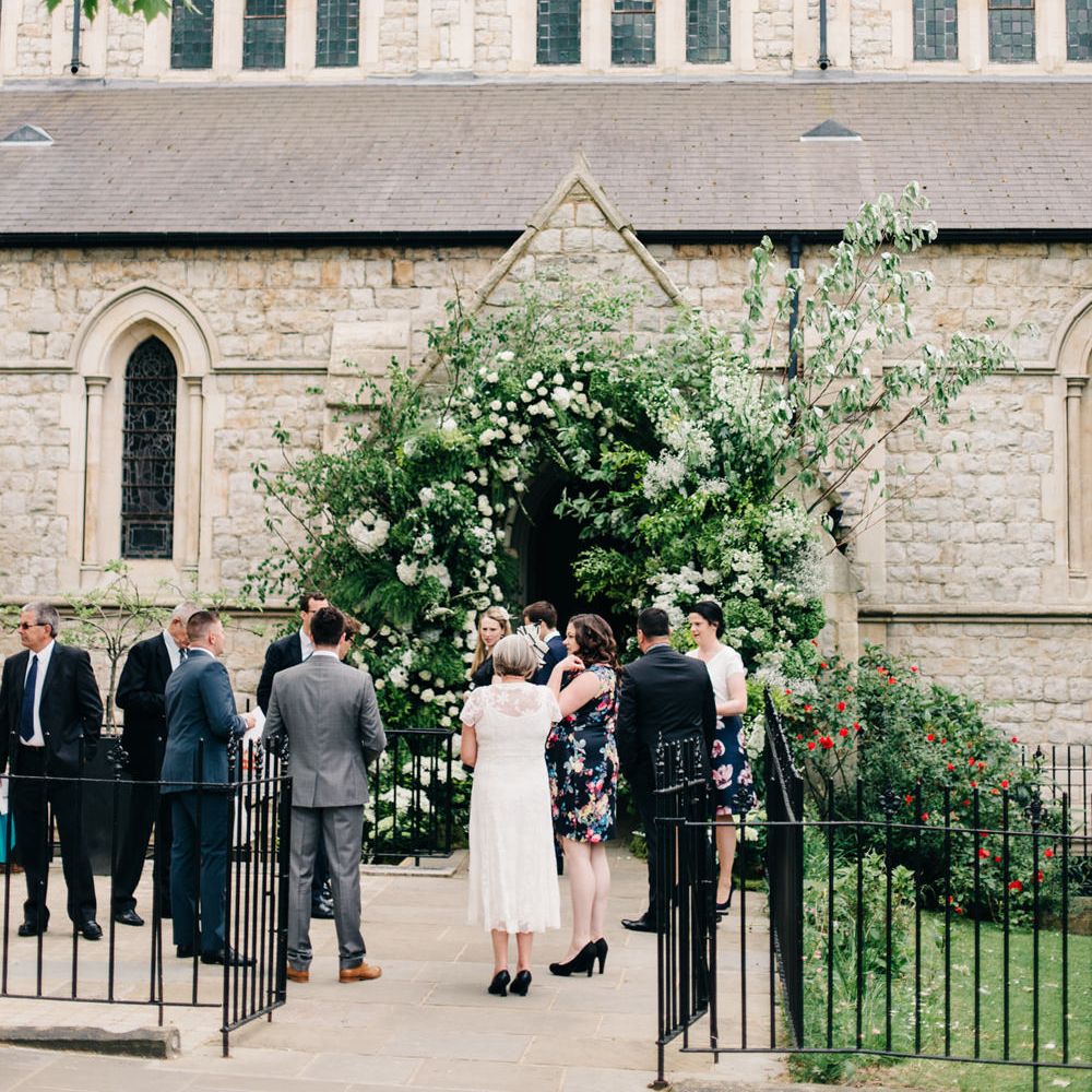White Church Flower Arch