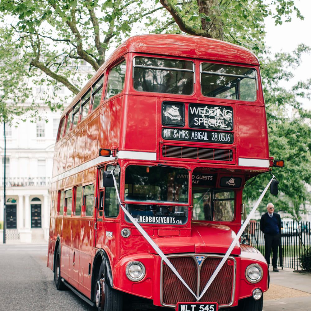 Red London Bus Wedding Transport