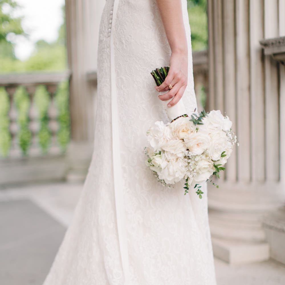 All white bridal bouquet