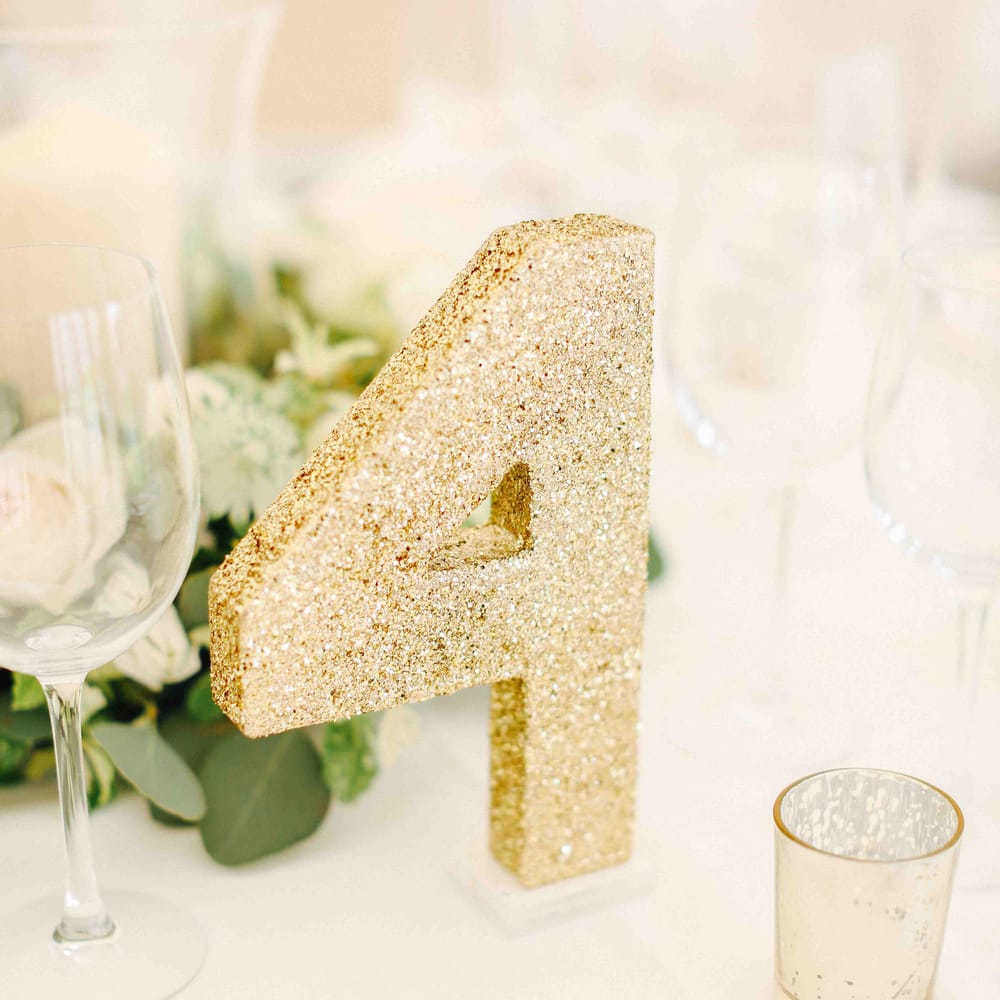 Gold Glitter Table Numbers