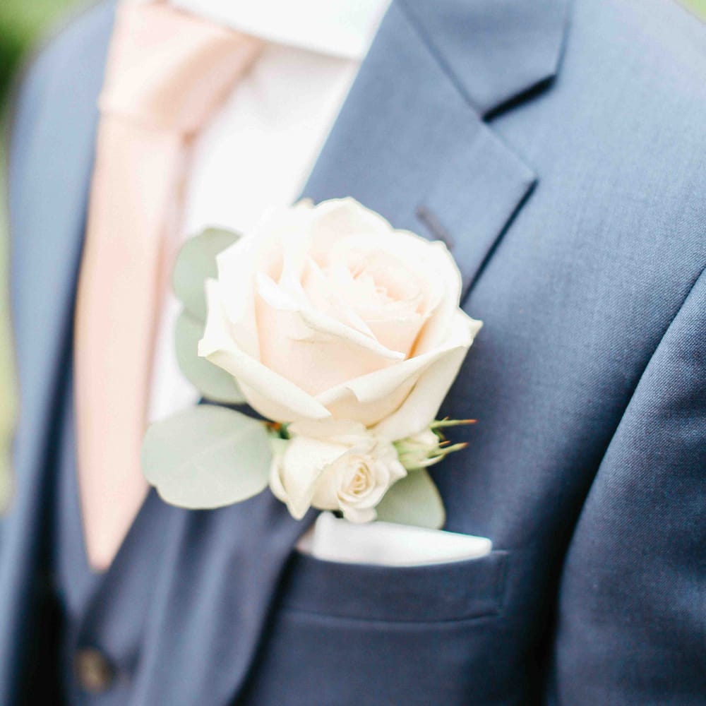 Blush Pink Rose Buttonhole