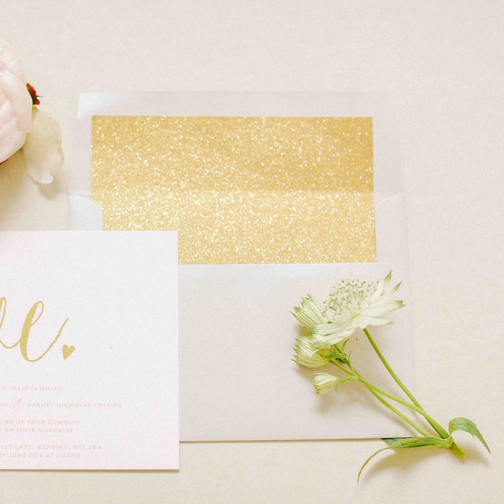 Gold, White & Blush Wedding Stationery