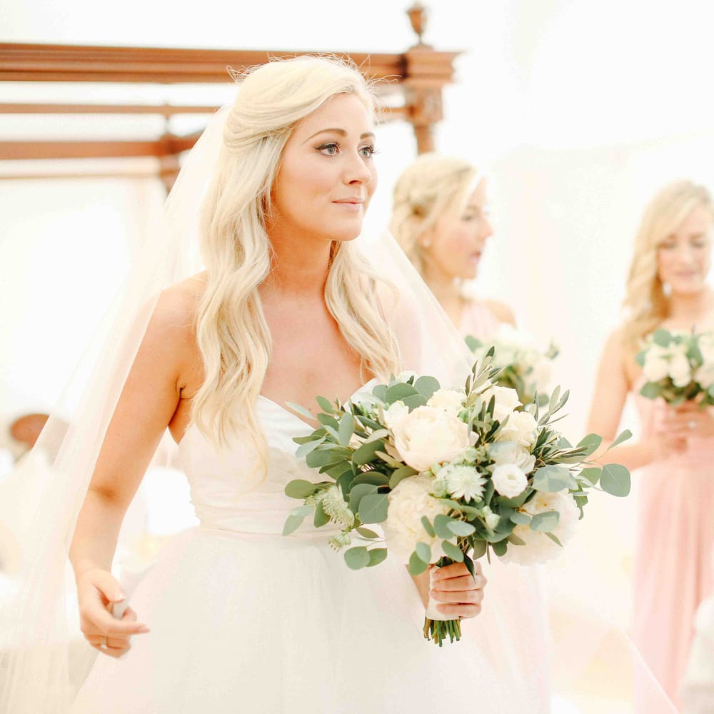 Bride in Princess Hayley Paige Londyn Wedding Dress