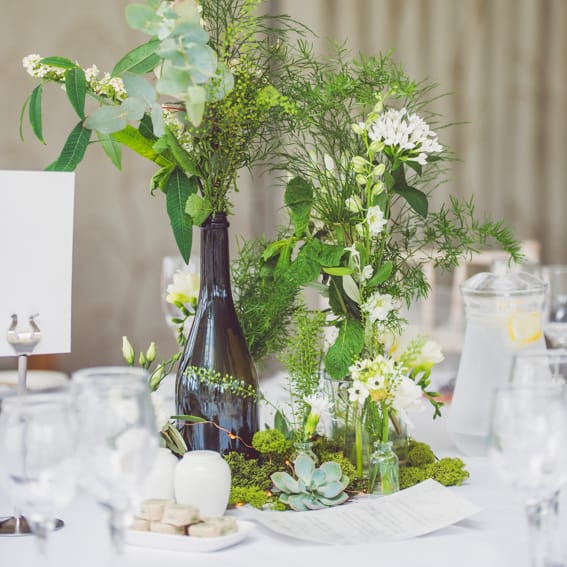 Botanical Green & Copper Wedding Decor