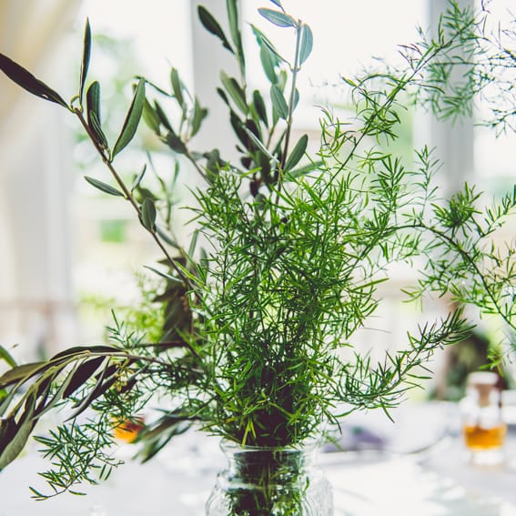 Botanical Green & Copper Wedding Decor