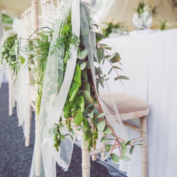 Botanical Green & Copper Wedding Decor
