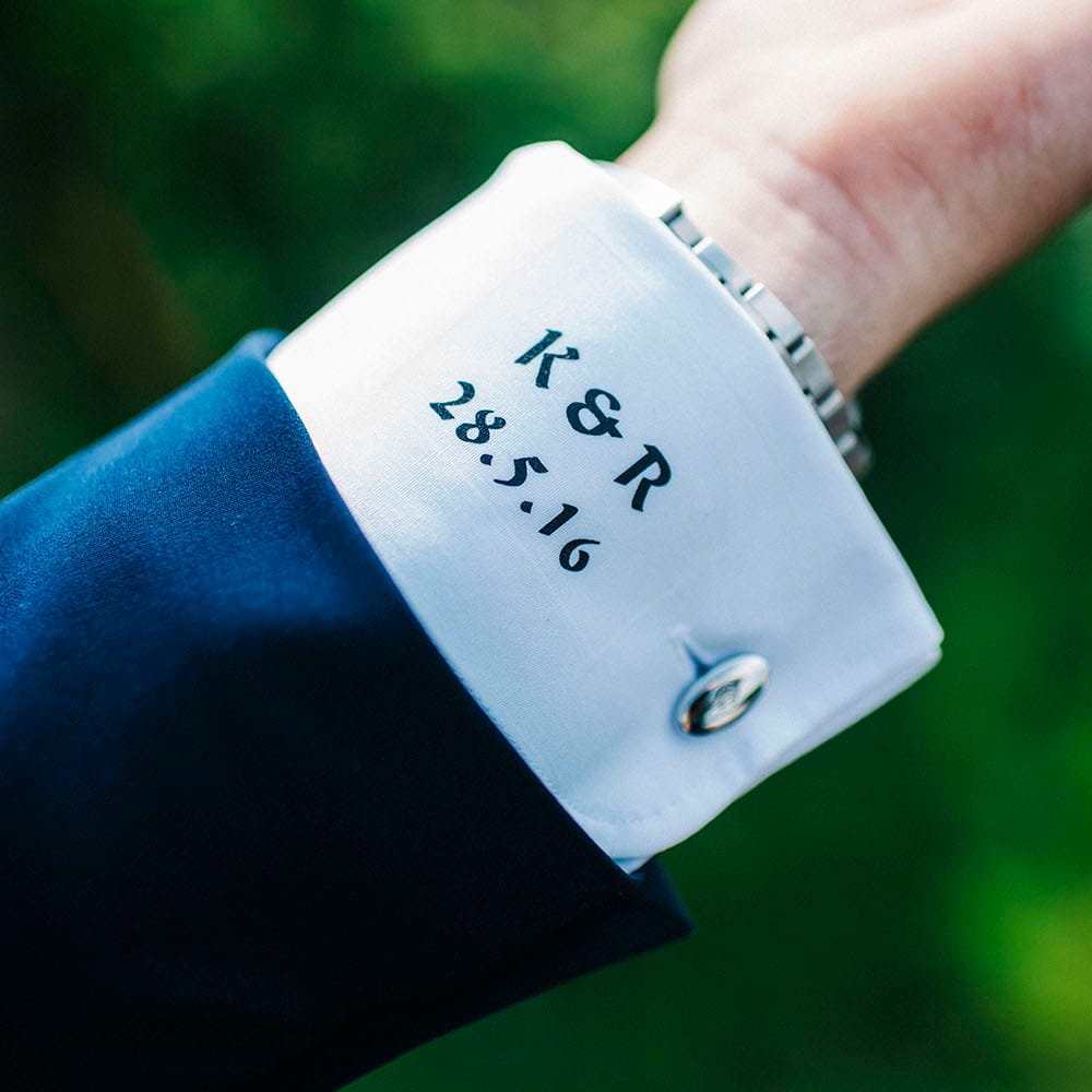 Personalised Shirt Cuff with Wedding Date