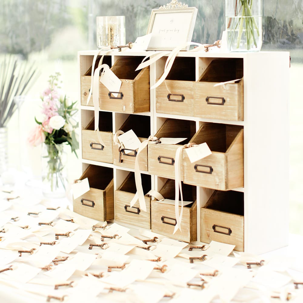 Antique Key Escort Cards