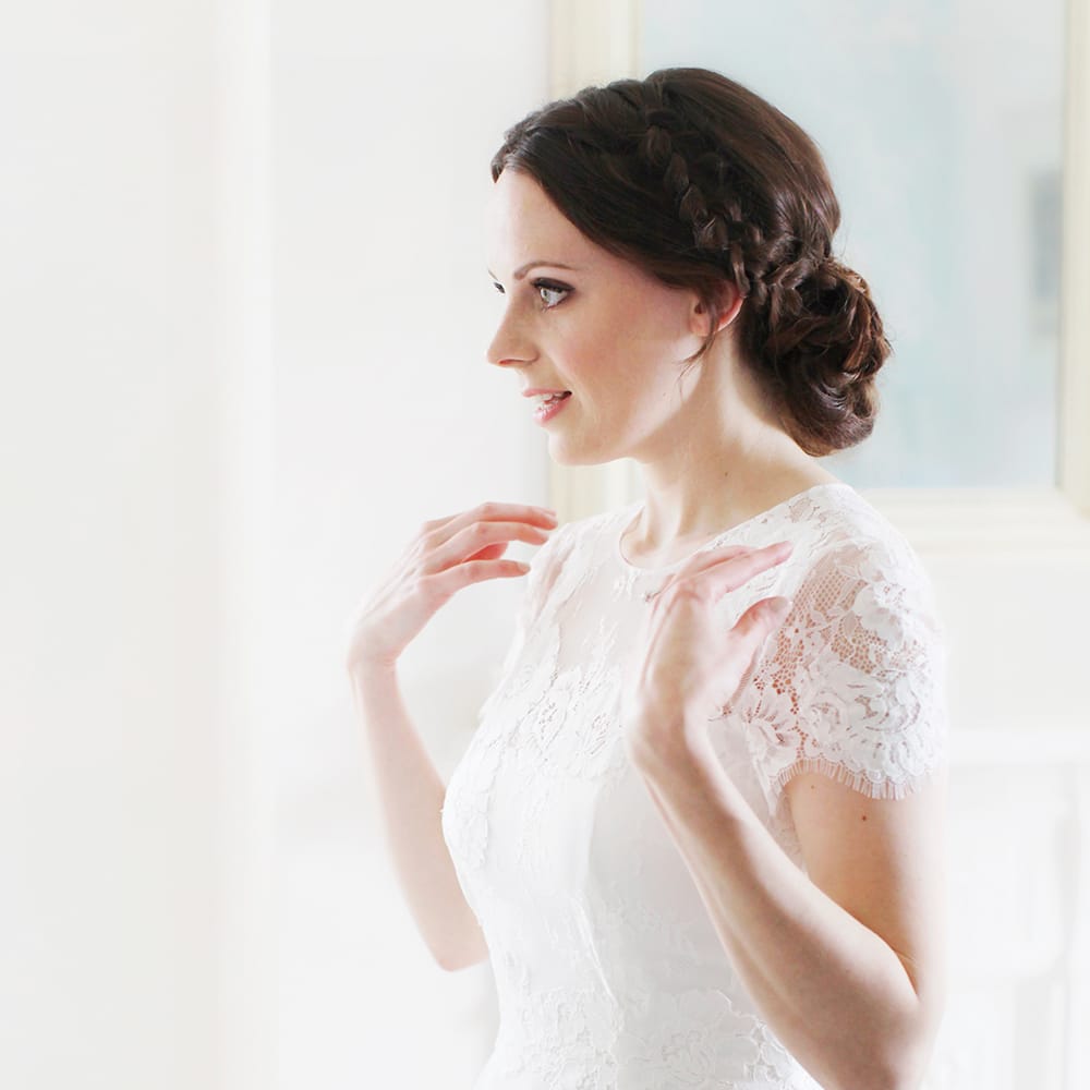 Bride in Jesús Peiró Wedding Dress