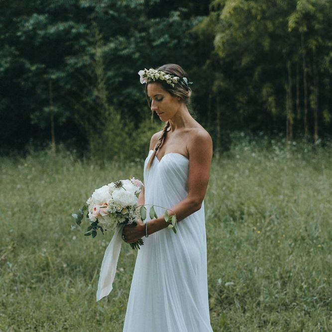 Bride in Alexander McQueen Wedding Dress