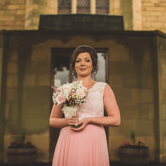 Bridesmaid in Dessy After Siz Gown