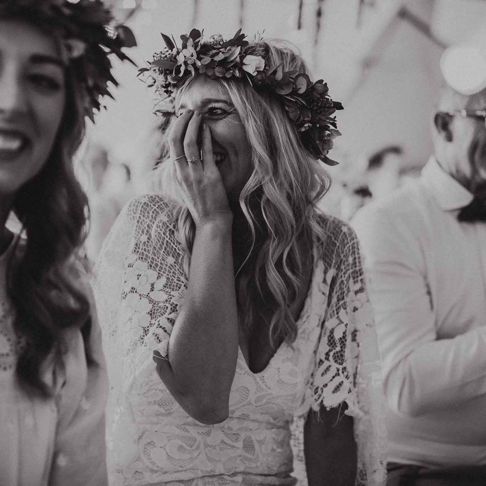 Abbi From Save The Date Magazine Gets Married Wearing Margaux Taridts & Grace Loves Lace Outdoor Festival Wedding With Tipis, Bell Tent Camping & Festoon Lights