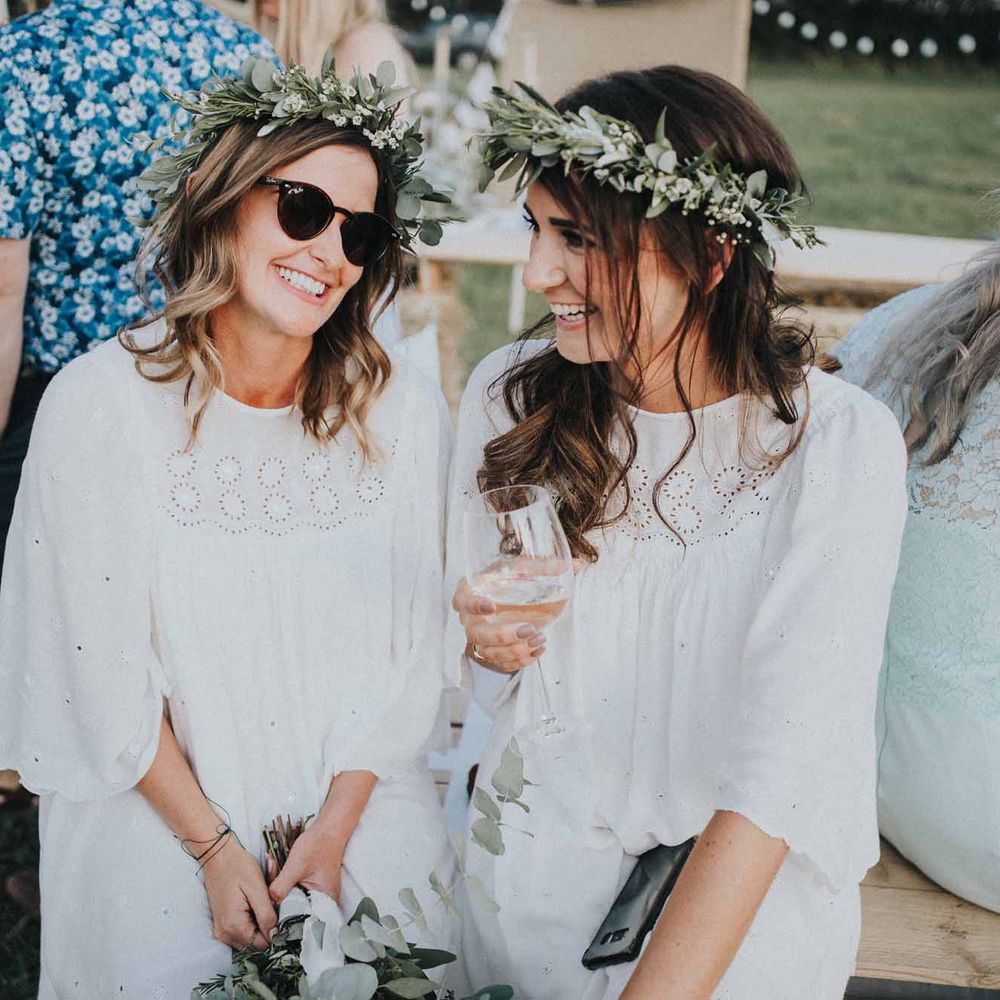 Abbi From Save The Date Magazine Gets Married Wearing Margaux Taridts & Grace Loves Lace Outdoor Festival Wedding With Tipis, Bell Tent Camping & Festoon Lights
