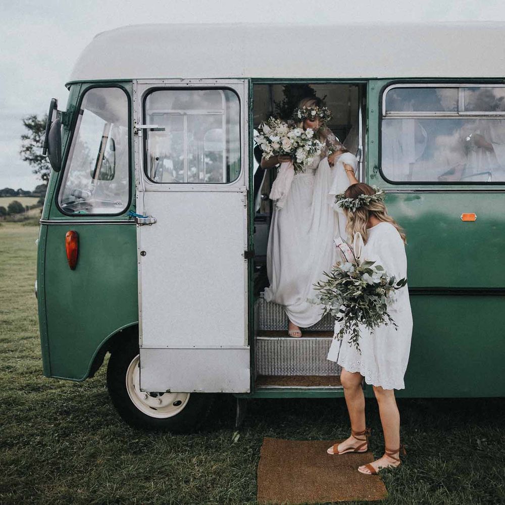 Abbi From Save The Date Magazine Gets Married Wearing Margaux Taridts & Grace Loves Lace Outdoor Festival Wedding With Tipis, Bell Tent Camping & Festoon Lights