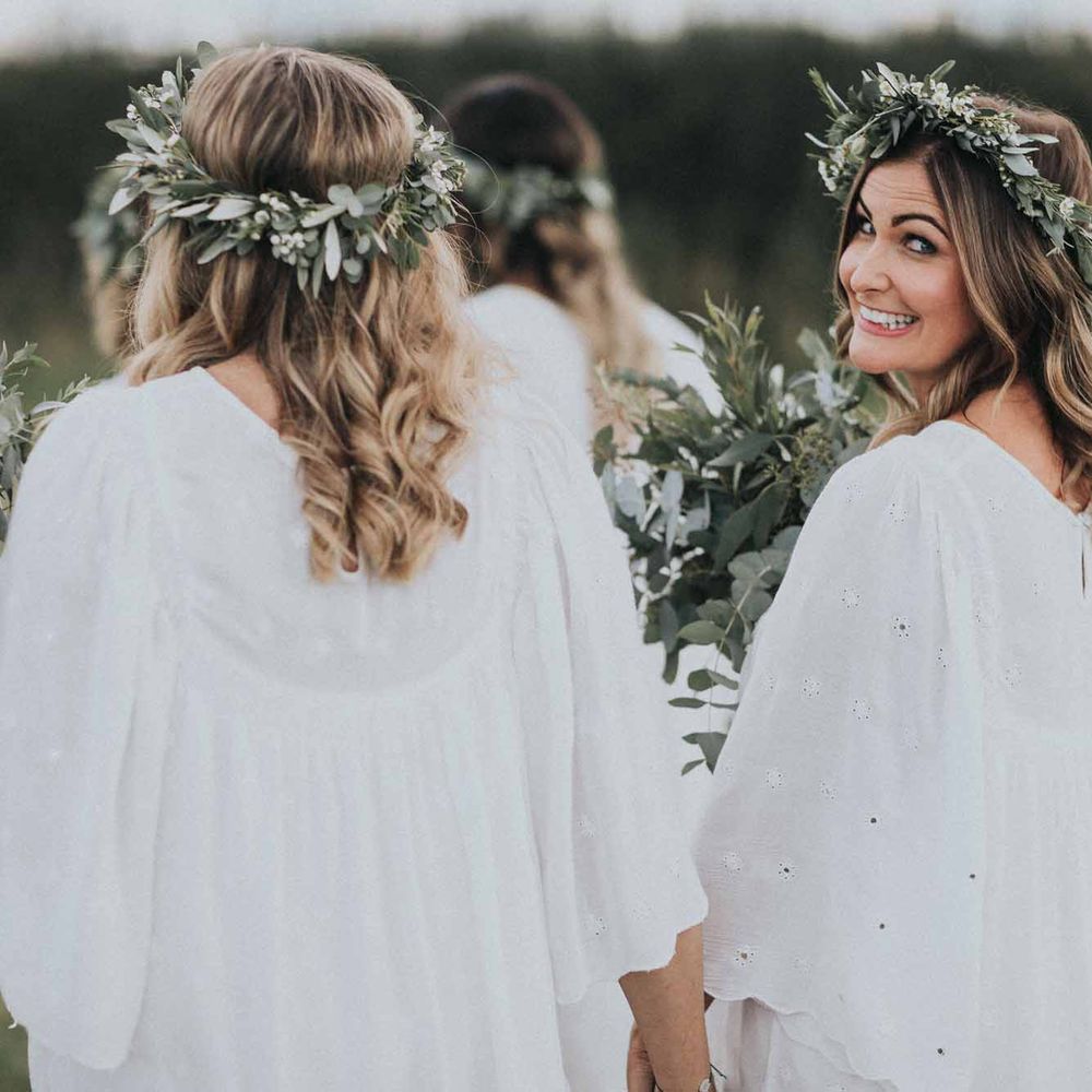 Abbi From Save The Date Magazine Gets Married Wearing Margaux Taridts & Grace Loves Lace Outdoor Festival Wedding With Tipis, Bell Tent Camping & Festoon Lights