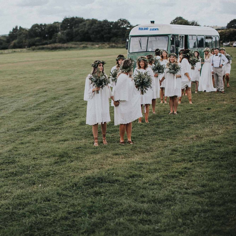 Abbi From Save The Date Magazine Gets Married Wearing Margaux Taridts & Grace Loves Lace Outdoor Festival Wedding With Tipis, Bell Tent Camping & Festoon Lights