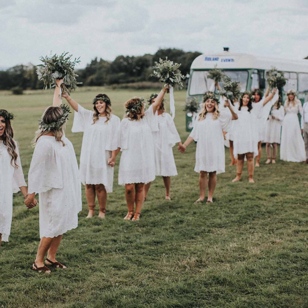 Abbi From Save The Date Magazine Gets Married Wearing Margaux Taridts & Grace Loves Lace Outdoor Festival Wedding With Tipis, Bell Tent Camping & Festoon Lights