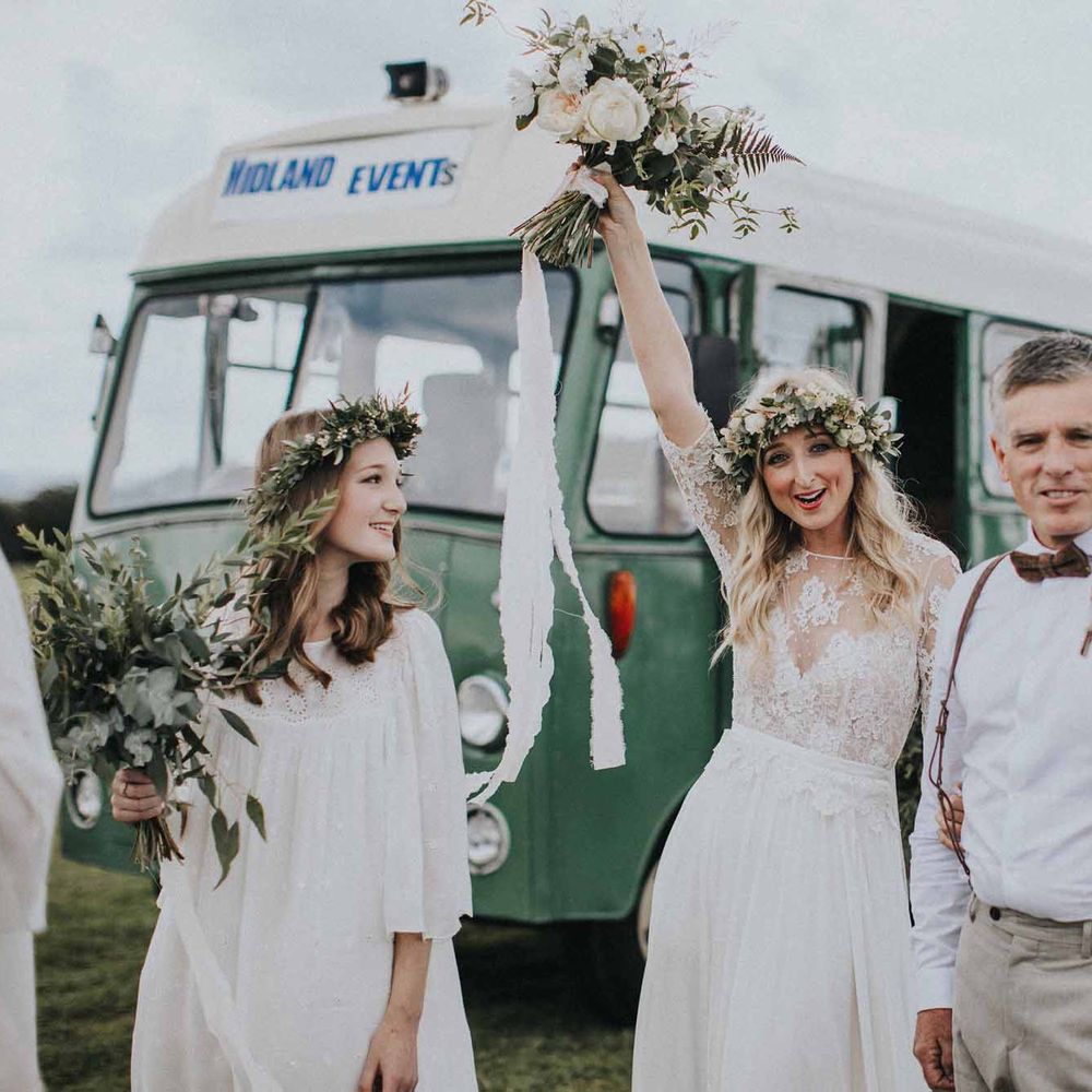 Abbi From Save The Date Magazine Gets Married Wearing Margaux Taridts & Grace Loves Lace Outdoor Festival Wedding With Tipis, Bell Tent Camping & Festoon Lights