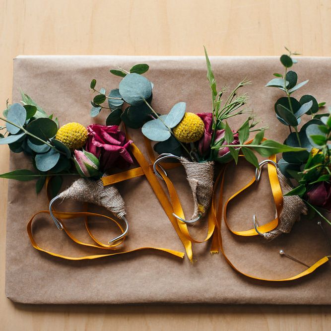 Yellow Buttonholes | Relaxed Industrial Wedding at Ocean Studios, Plymouth | Freckle Photography