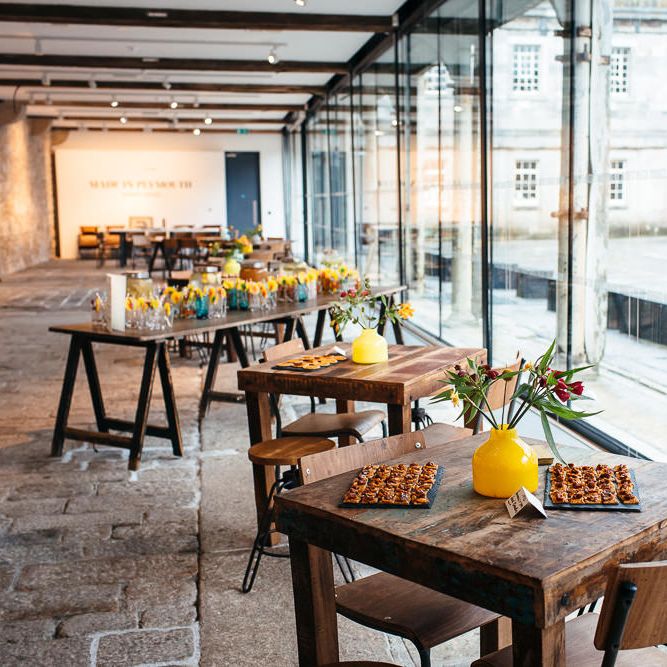 Drinks Reception | | Relaxed Industrial Wedding at Ocean Studios, Plymouth | Freckle Photography