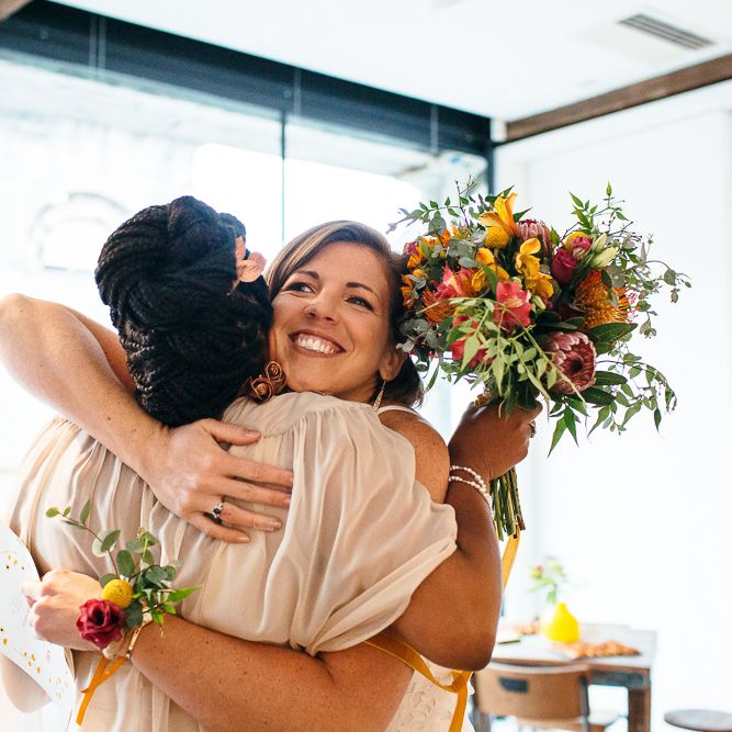 Hugs | | Relaxed Industrial Wedding at Ocean Studios, Plymouth | Freckle Photography