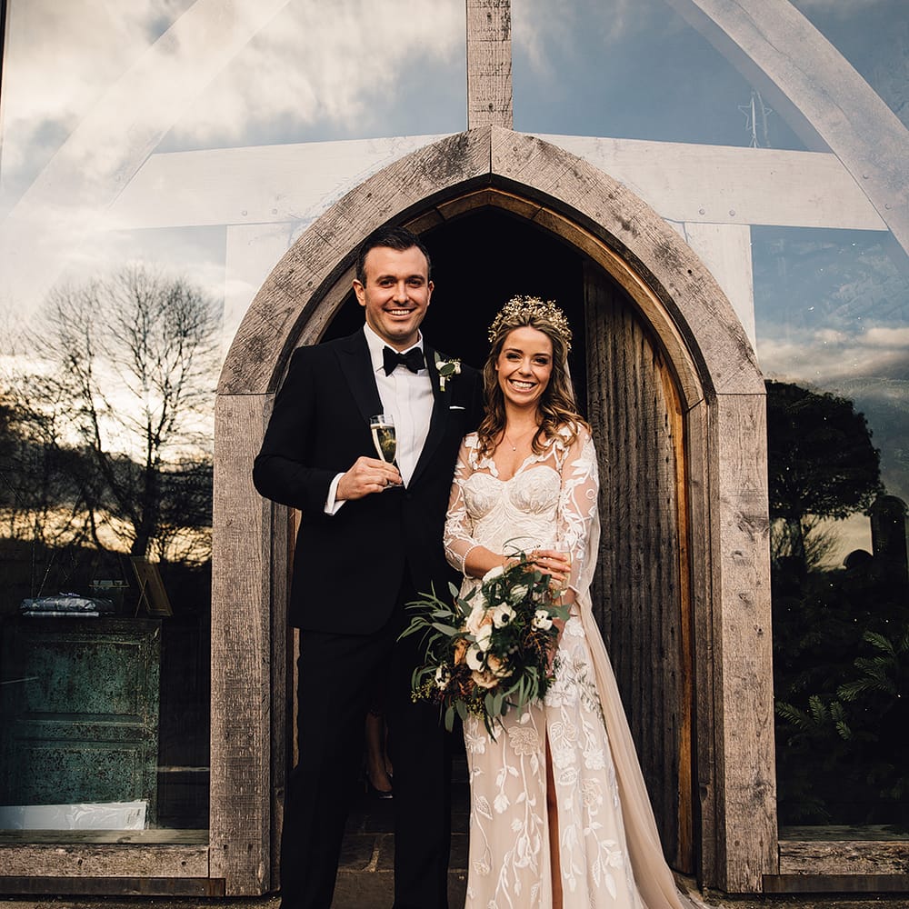 Hermione De Paula Bespoke Wedding Dress & Luna Bea Headpiece