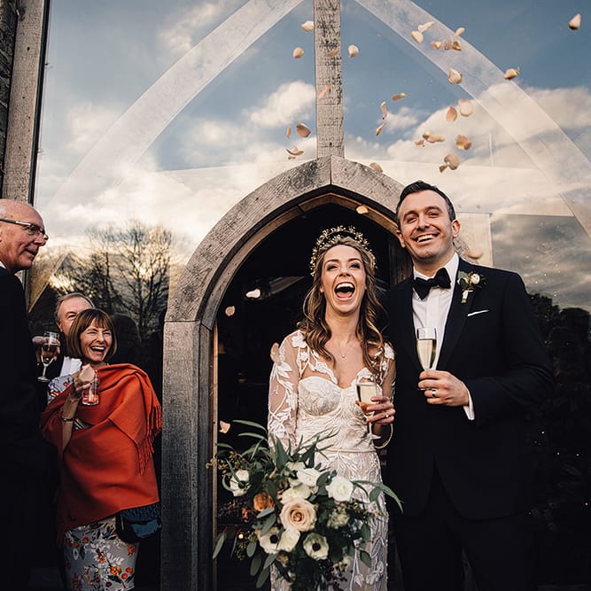 Hermione De Paula Bespoke Wedding Dress & Luna Bea Headpiece