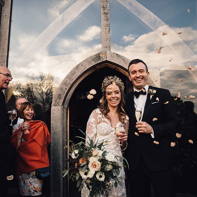 Hermione De Paula Bespoke Wedding Dress & Luna Bea Headpiece