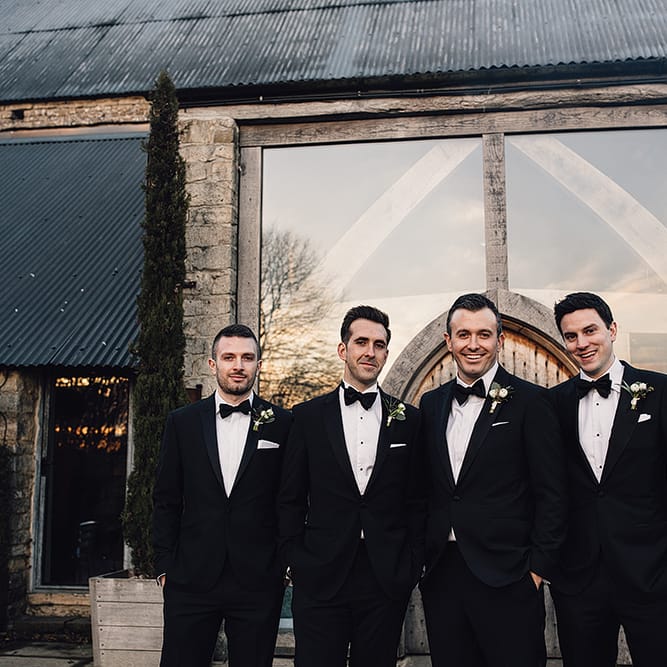 Groom & Groomsmen In Black Tie
