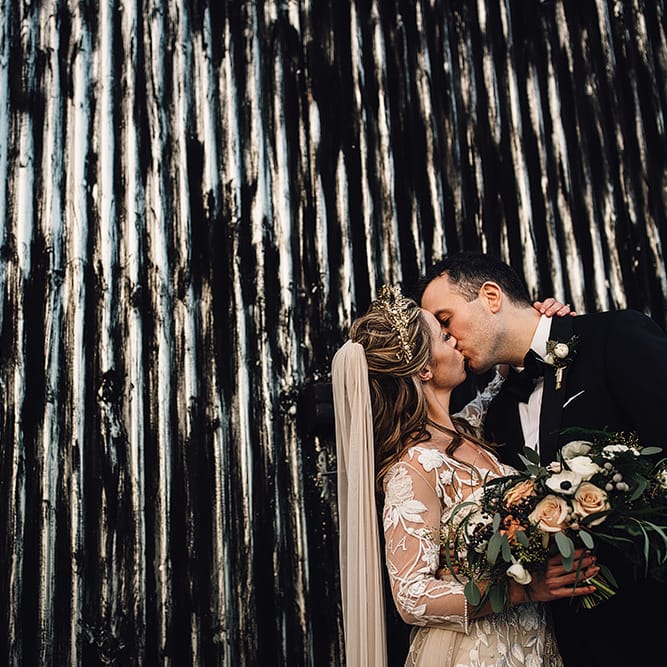 Hermione De Paula Bespoke Wedding Dress & Luna Bea Headpiece