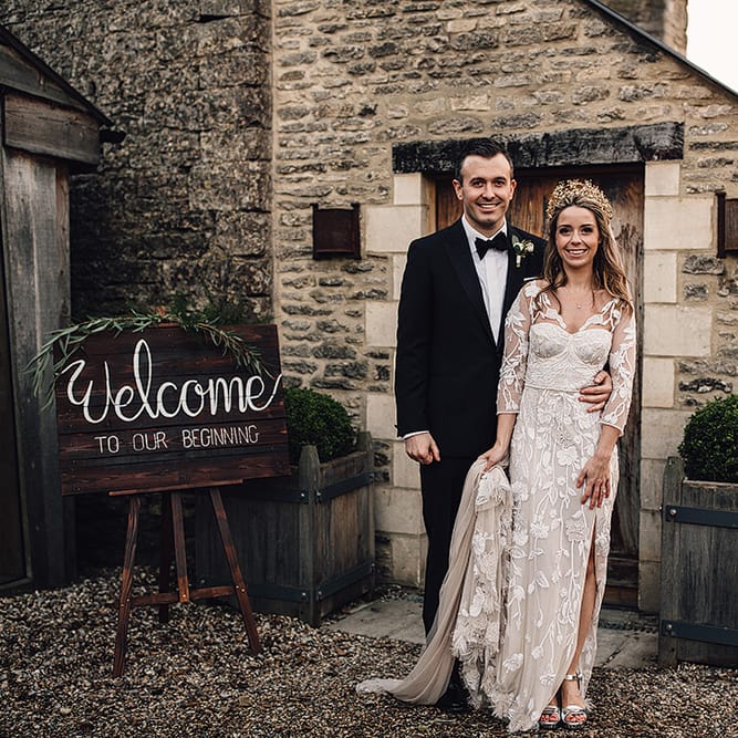 Hermione De Paula Bespoke Wedding Dress & Luna Bea Headpiece