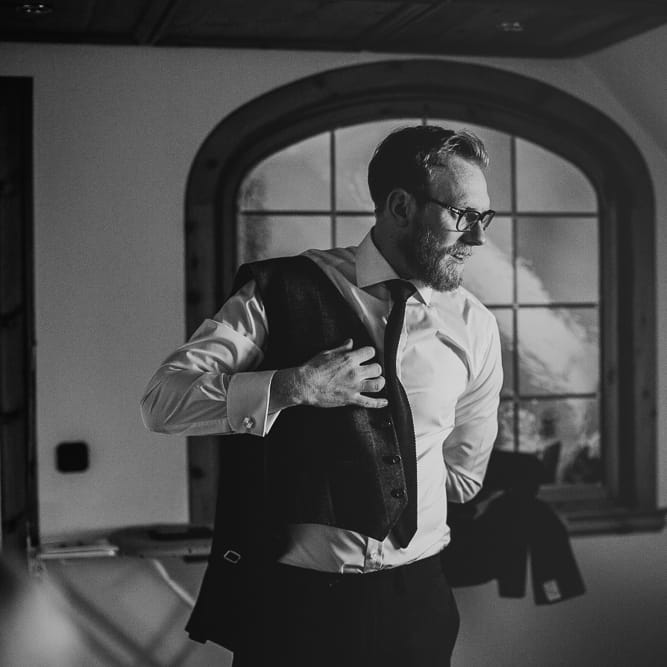 Groom Getting Ready