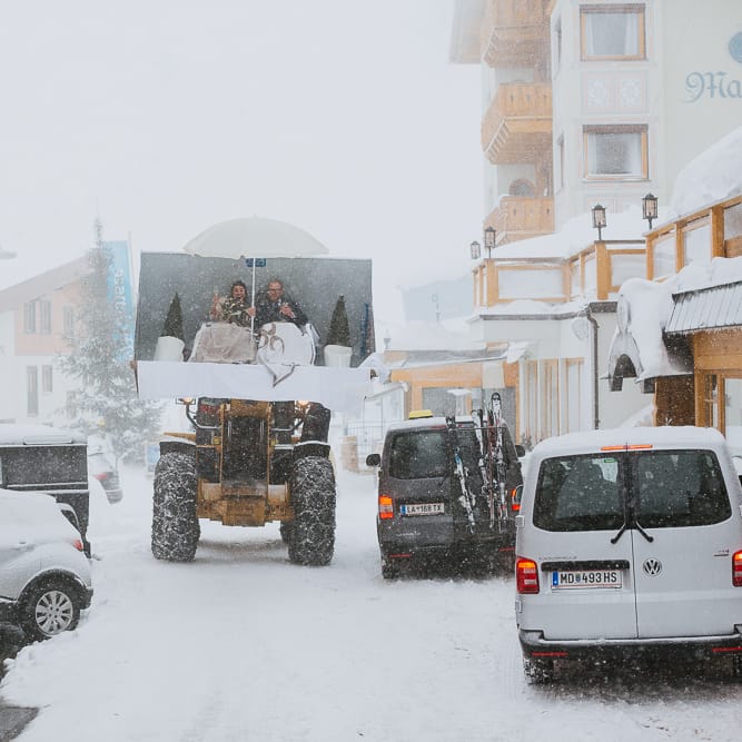 Snow Plough Wedding Transport