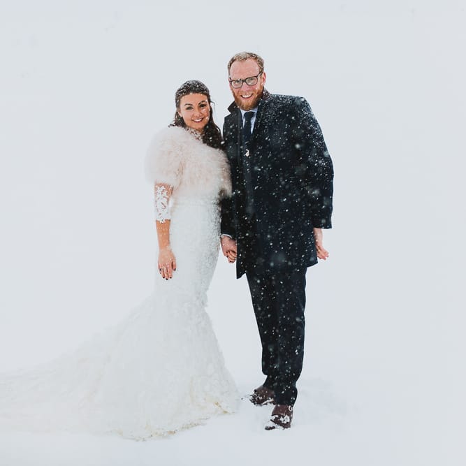Bride & Groom in the Snow