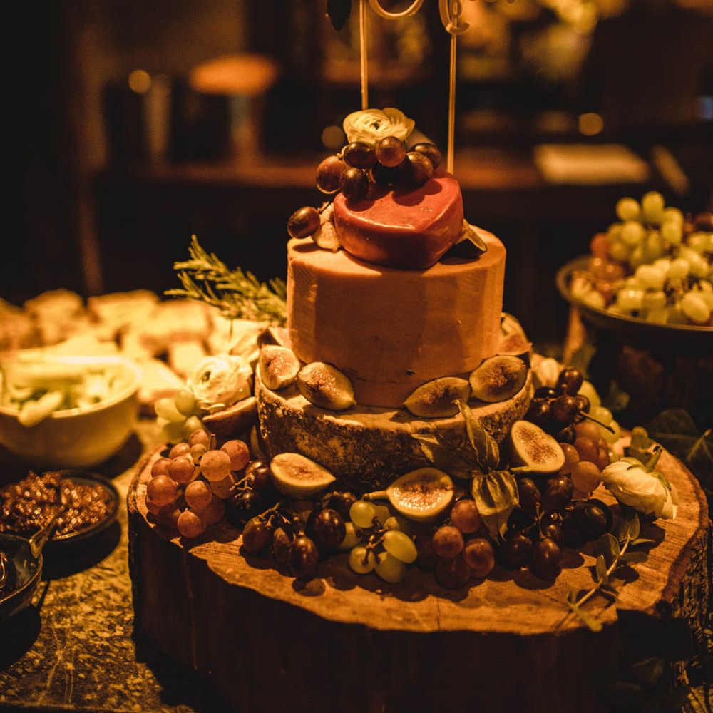 Cheese Tower For Pub Wedding At The White Horse Chichester With Bride In Limor Rosen And Groom In Ted Baker With Images From Victoria Popova Photography