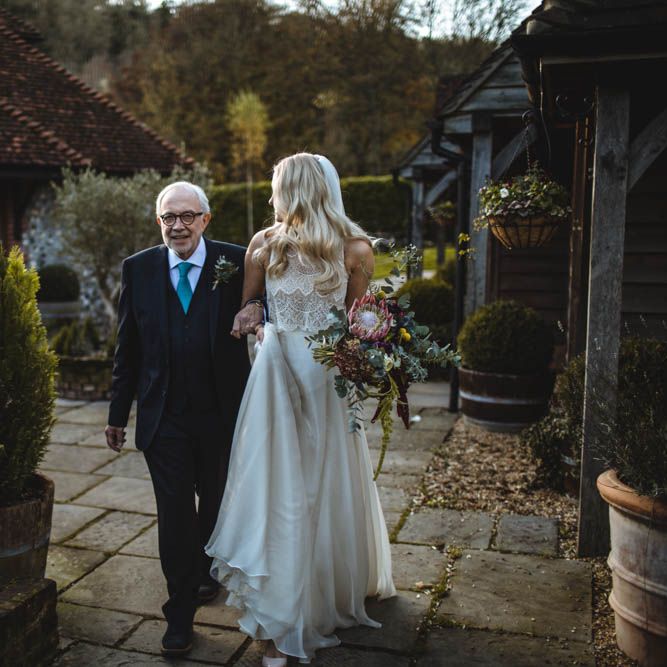Bride In Limor Rosen // Pub Wedding At The White Horse Chichester With Bride In Limor Rosen And Groom In Ted Baker With Images From Victoria Popova Photography