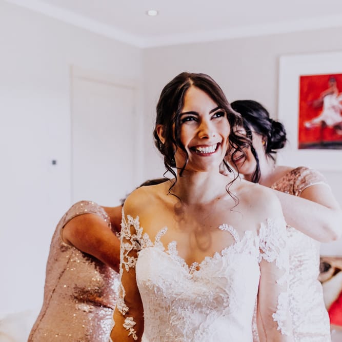 Bride in Lace Back Rosa Clara Naim Gown | Stylish Woodland Wedding in Cheshire | Clara Cooper Photography | Story Board Weddings Films