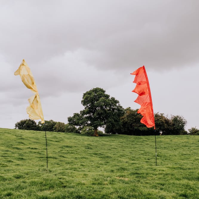 Festival Flags | Stylish Woodland Wedding in Cheshire | Clara Cooper Photography | Story Board Weddings Films