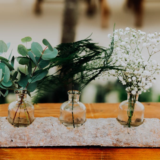 Foliage in Jars Wedding Decor | Stylish Woodland Wedding in Cheshire | Clara Cooper Photography | Story Board Weddings Films