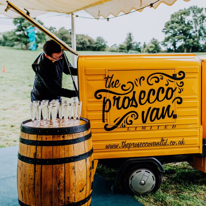 Prosecco Van | Stylish Woodland Wedding in Cheshire | Clara Cooper Photography | Story Board Weddings Films