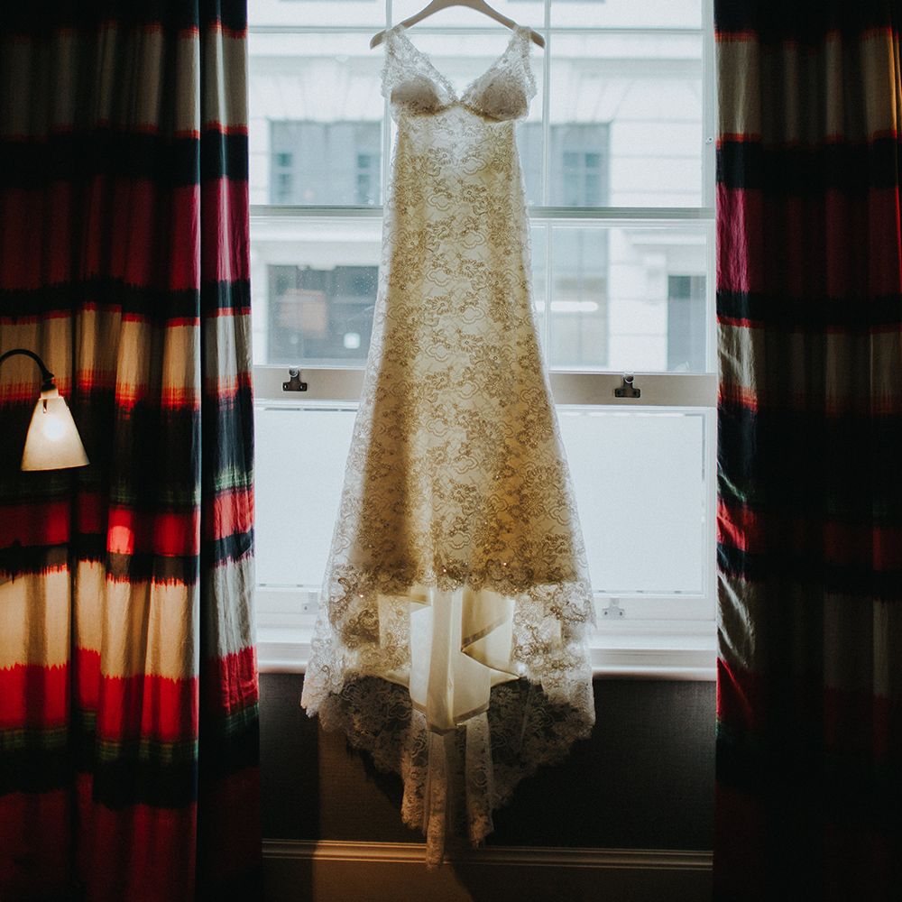 Intimate Winter Wedding At The Haymarket Hotel London With Bride In Caroline Castigliano