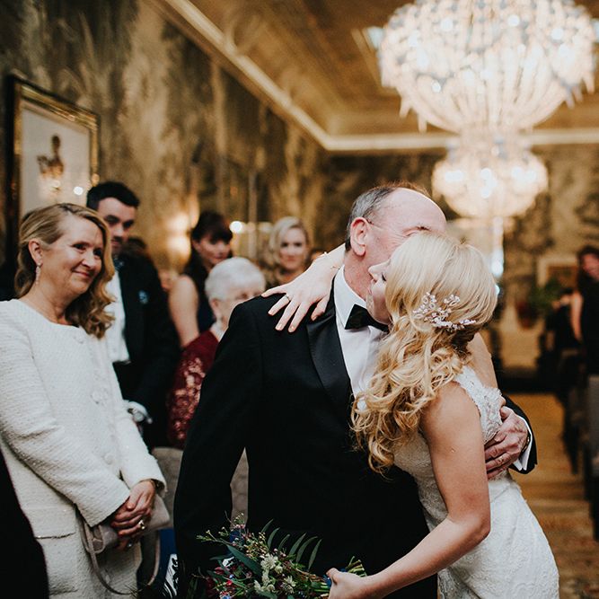 Intimate Winter Wedding At The Haymarket Hotel London With Bride In Caroline Castigliano