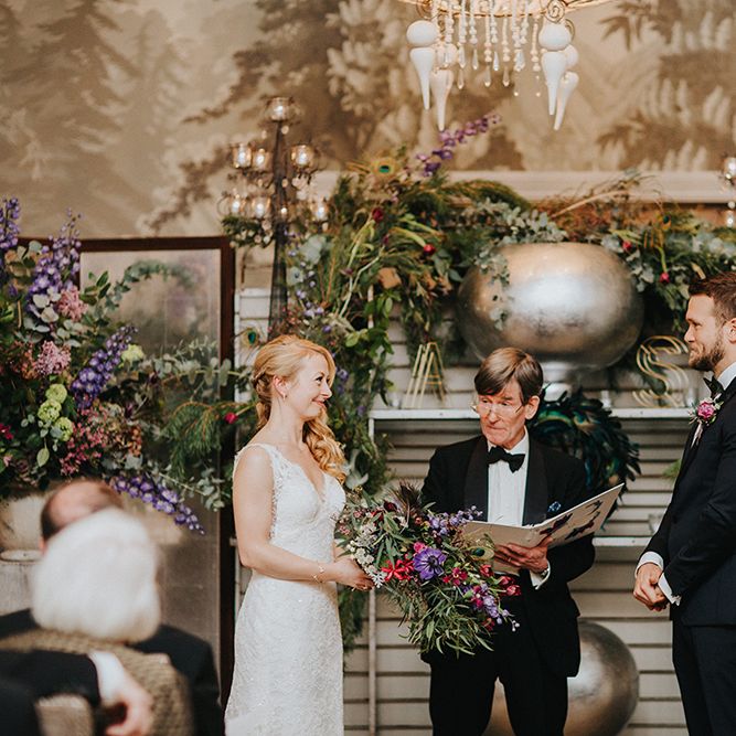 Intimate Winter Wedding At The Haymarket Hotel London With Bride In Caroline Castigliano