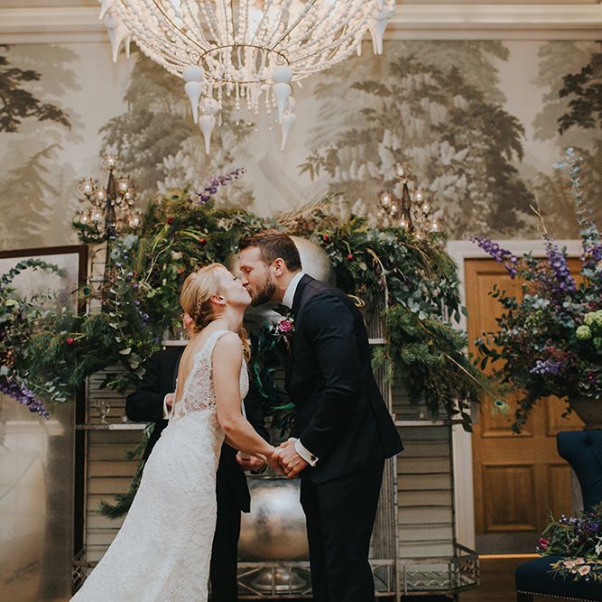 Intimate Winter Wedding At The Haymarket Hotel London With Bride In Caroline Castigliano