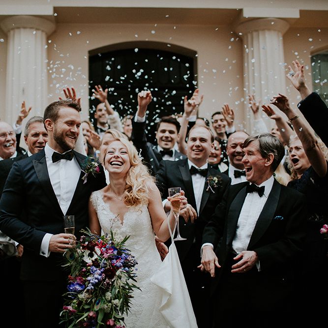Intimate Winter Wedding At The Haymarket Hotel London With Bride In Caroline Castigliano
