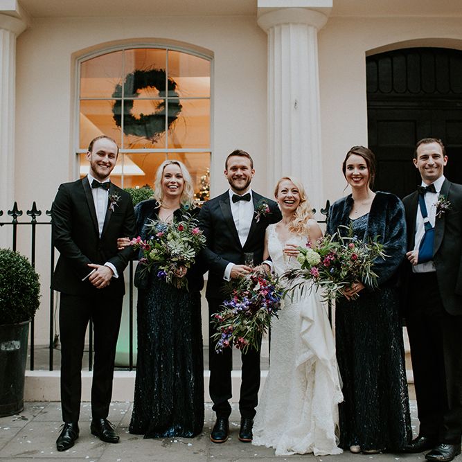 Intimate Winter Wedding At The Haymarket Hotel London With Bride In Caroline Castigliano