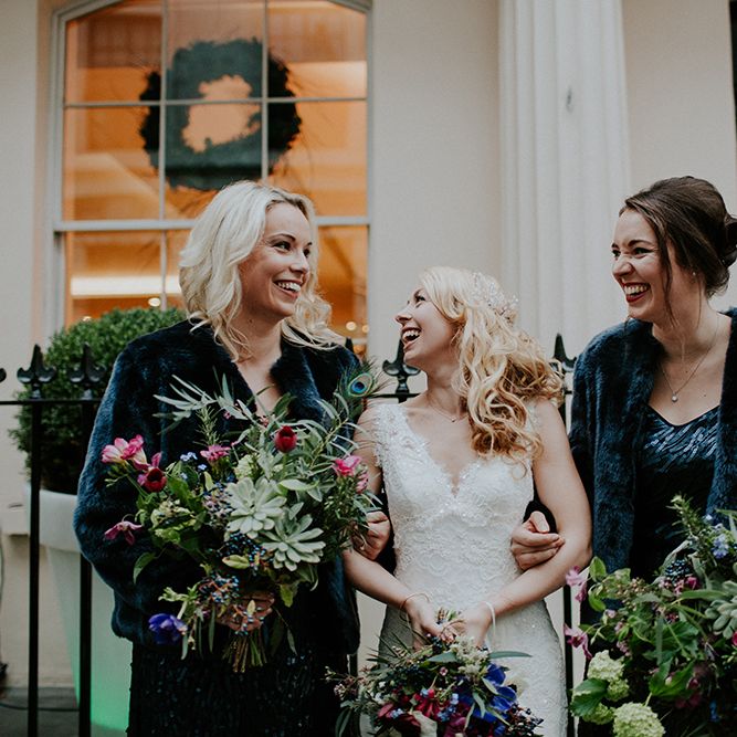 Intimate Winter Wedding At The Haymarket Hotel London With Bride In Caroline Castigliano