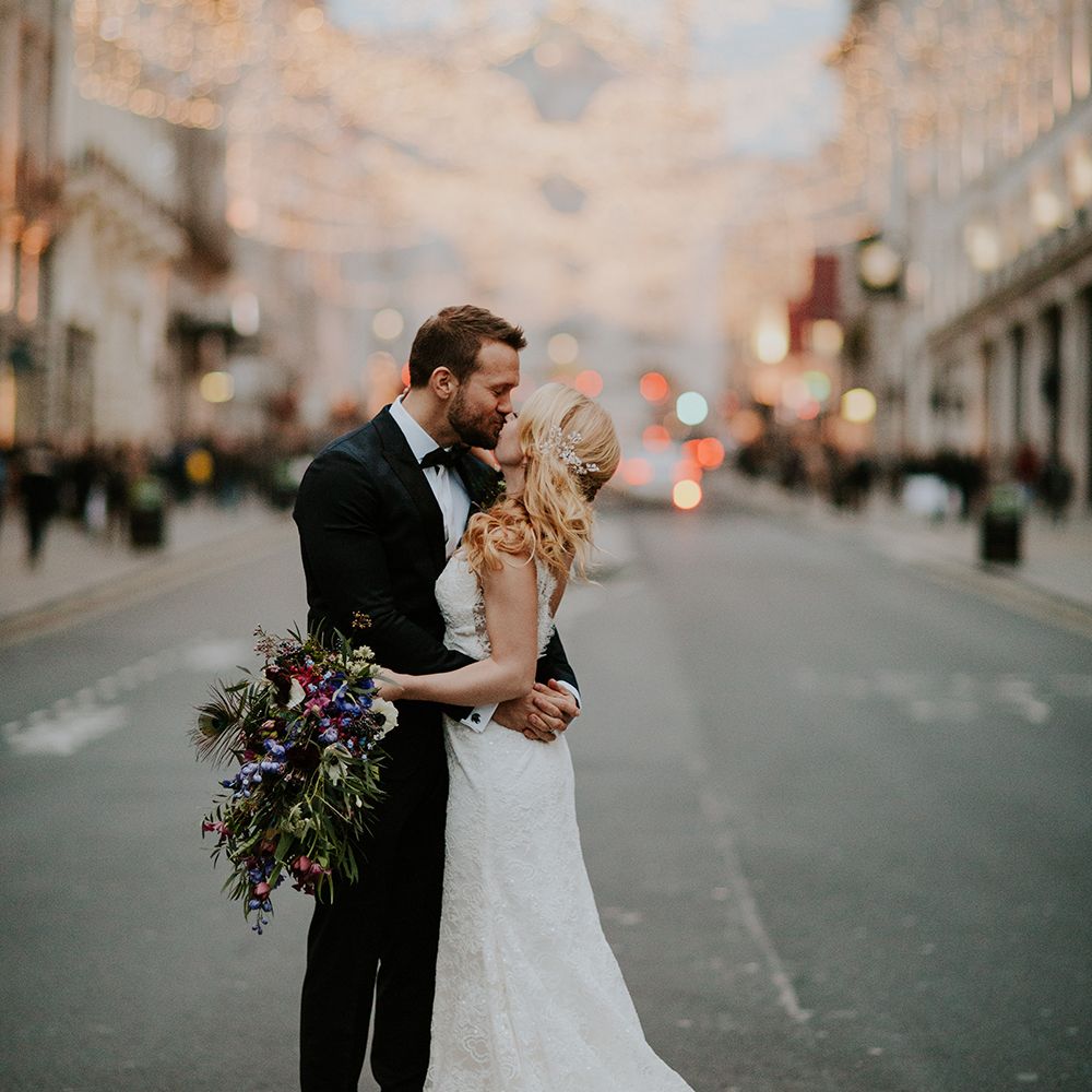 Intimate Winter Wedding At The Haymarket Hotel London With Bride In Caroline Castigliano