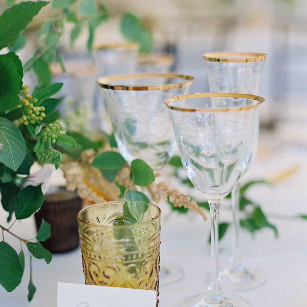 Gold Cutlery With Pink Florals For Wedding // Image By Taylor And Porter