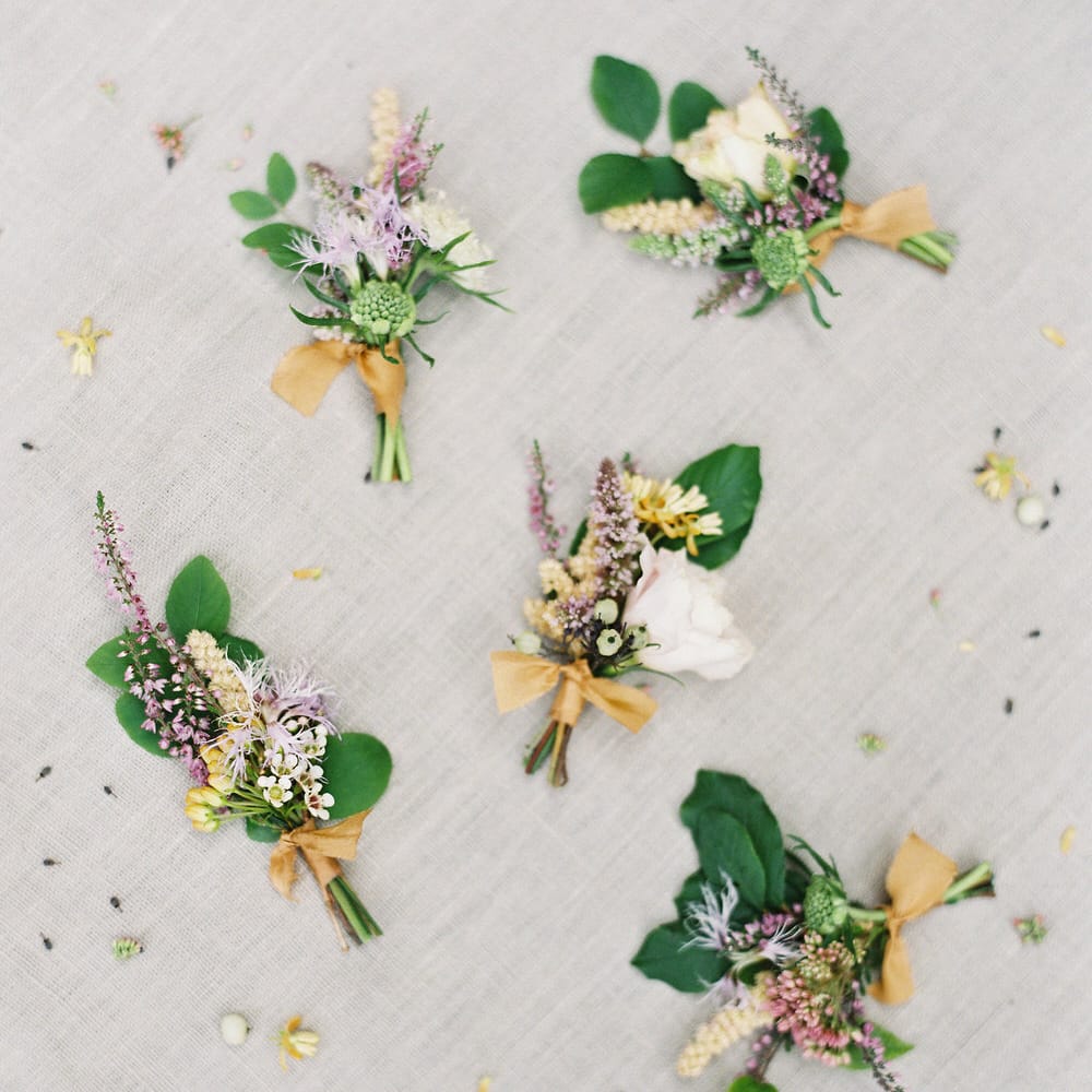 Elegant Pastel Buttonholes For Wedding // Image By Taylor And Porter